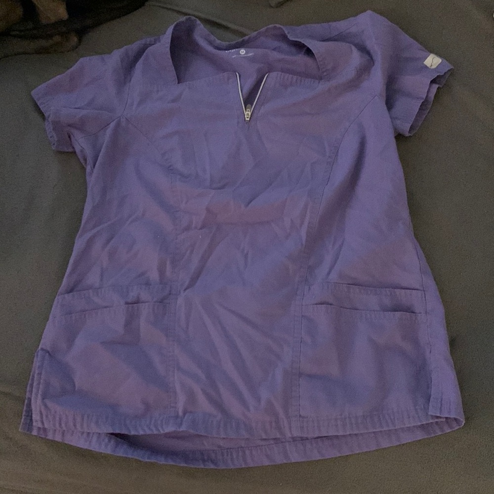Butter soft medium purple Scrub Top